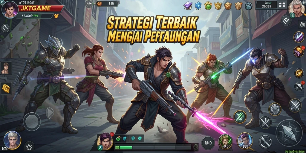 Screenshot utama JKTGAME menunjukkan momen strategis saat bertarung.