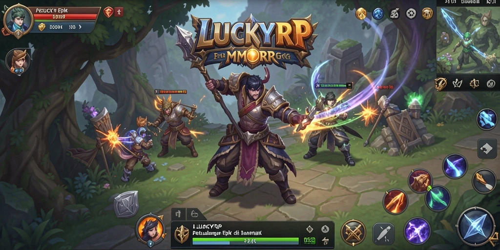 Tampilan gameplay mendebarkan di LUCKYRP MMORPG.