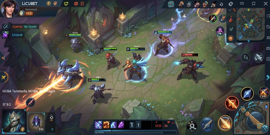 Screenshot gameplay menarik LUCUBET dengan aksi pertarungan MOBA yang seru.