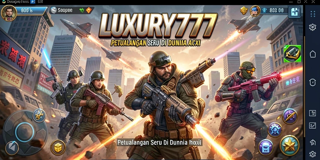 Tampilan aksi mendebarkan dalam gameplay LUXURY777.