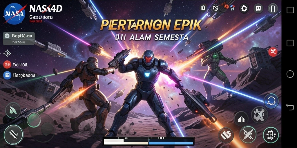 Tampilan gameplay NASA4D yang menegangkan dan penuh aksi.