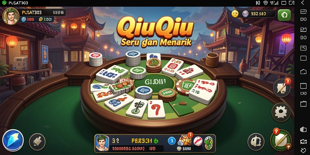 Screenshot gameplay PUSAT303 dengan tampilan kartu QiuQiu yang seru.